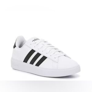 Adidas Grand Court 2.0 White Sneakers with Black Stripes
